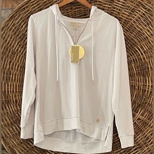 MK white half zip hoodie